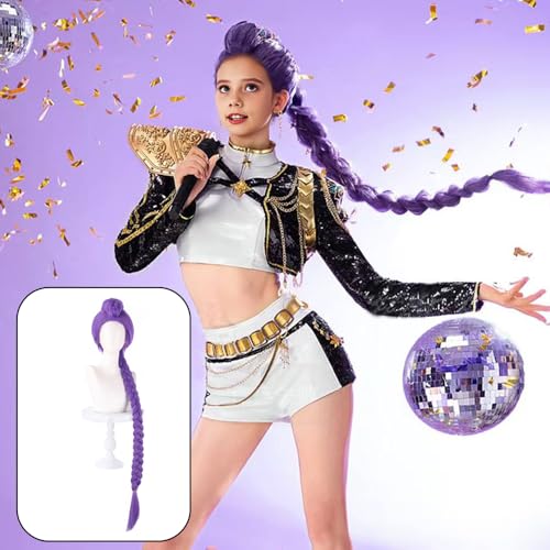 Cosplay Anime Wig, 39" All-in one Dark Purple Wig, Halloween Hair Costume Wigs for Women and Girl (D-purple-39in)3