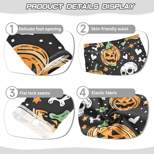 Cute Halloween Pumpkin Skull Heart Girls Leggings Soft Stretch Workout Yoga Dance Pants for Kids Casual Tights3