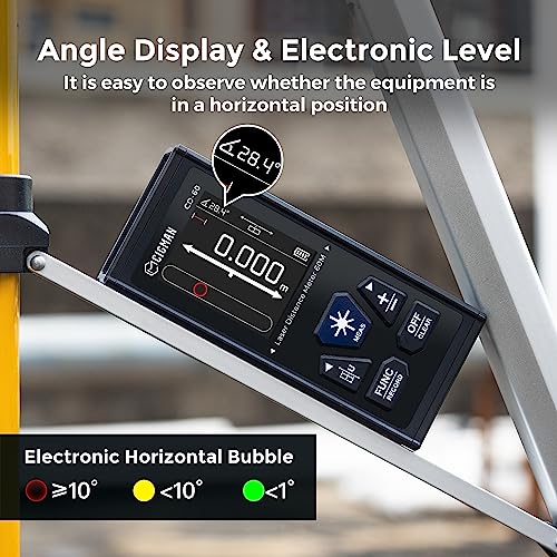 Image of CIGMAN Dual Laser Distance Meter 393ft /120M Bilateral Laser Measurement Tool Rechargeable Laser Measure with M /in /Ft Multiple Units Multifunctional Laser Measure(Laser Level is Class II,Output<1mW)