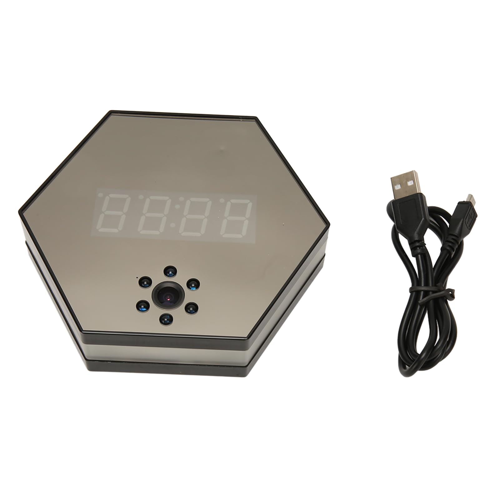 Caméra De Surveillance Intelligente, Caméra D'horloge WiFi HD 1080P sans Fil avec Vision Nocturne Et Détection De Mouvement Caméra Nounou sans Fil(黑色)