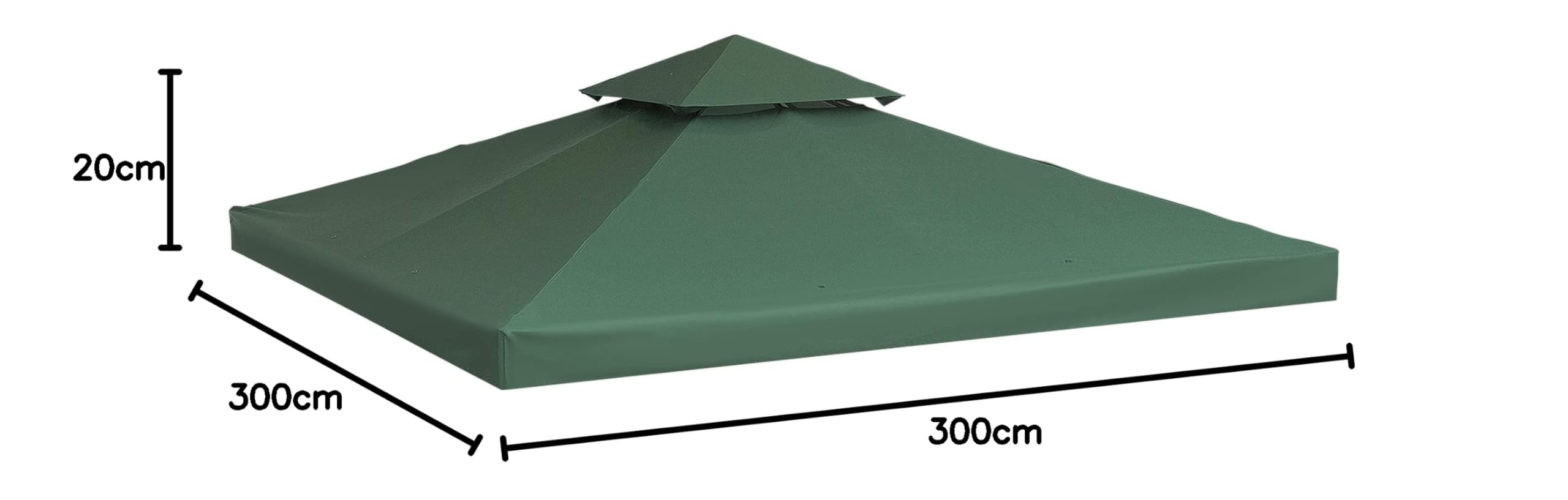 Outsunny Tetto di Ricambio per Gazebo 3x3 m a 2 Livelli, Telo Gazebo 3x3 m Resistente all'Acqua in Tessuto Oxford 180g/m², Anti-UV, Caffè