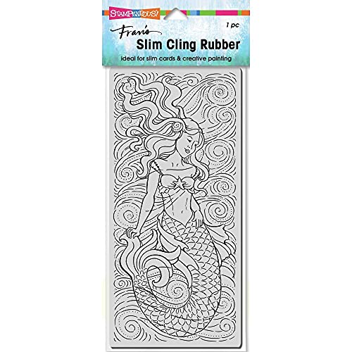 Stampendous Cling Rubber Stamp Mermaid, Grey