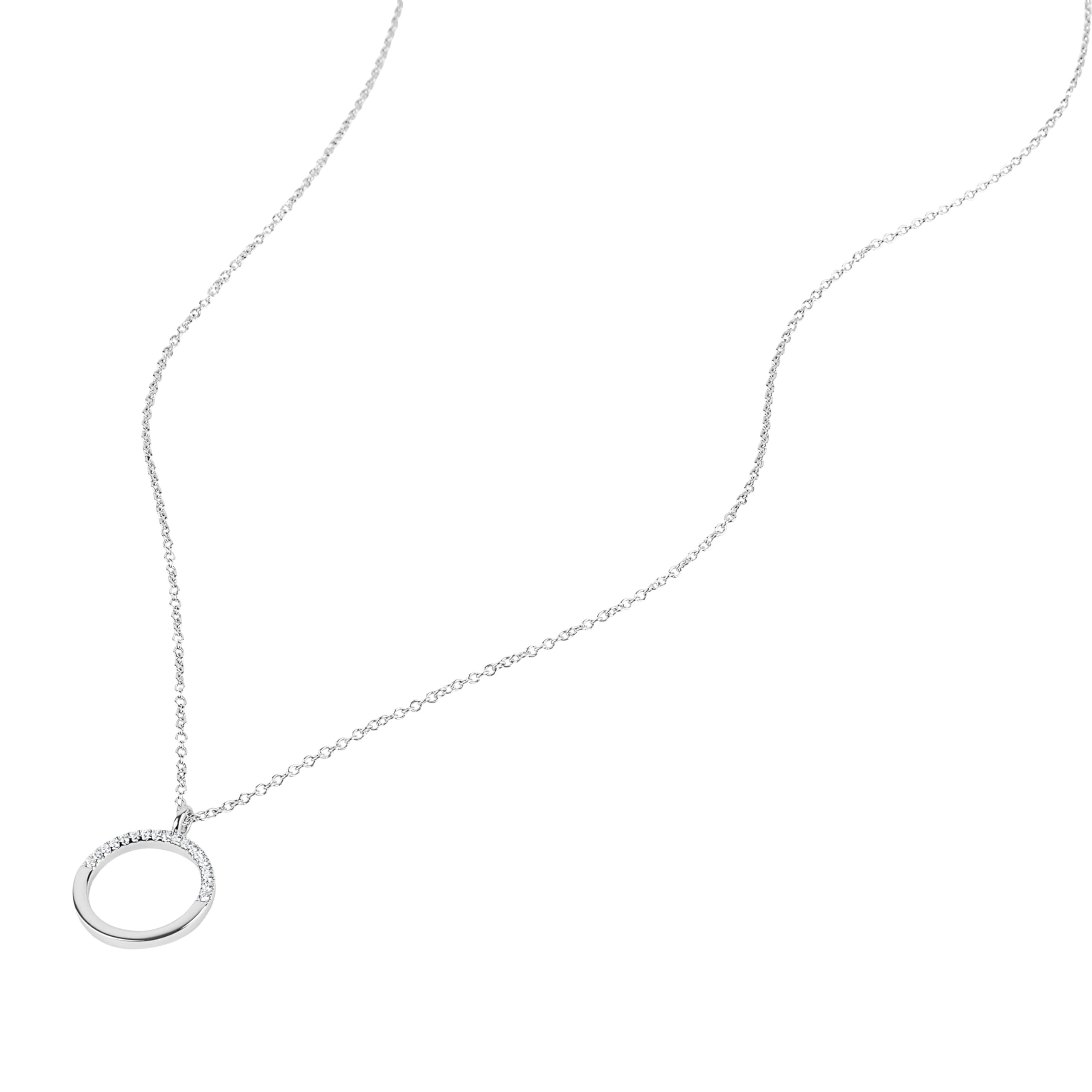 TOM TAILOR - Collana da Donna in Argento 925 - con Zircone - Ciondolo a Cerchio