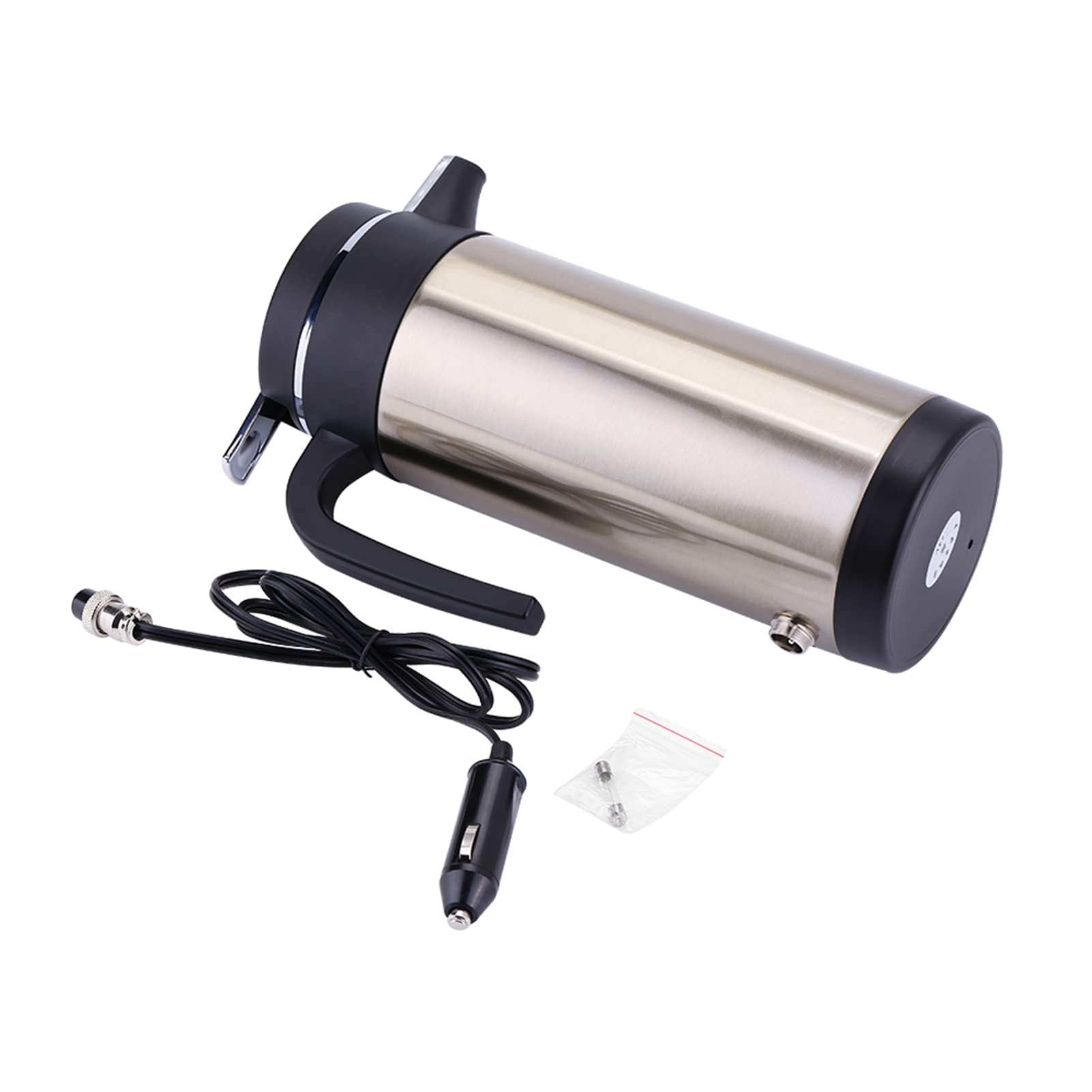 Eujgoov Auto-Wasserkocher, Warmwasserbereiter, 24 V, Edelstahl, 850 Ml, mit Automatischer Abschaltung, Schnelle Erwärmung, Isolierter Griff für LKW-Reisen, Tee, Kaffee, Babymilch