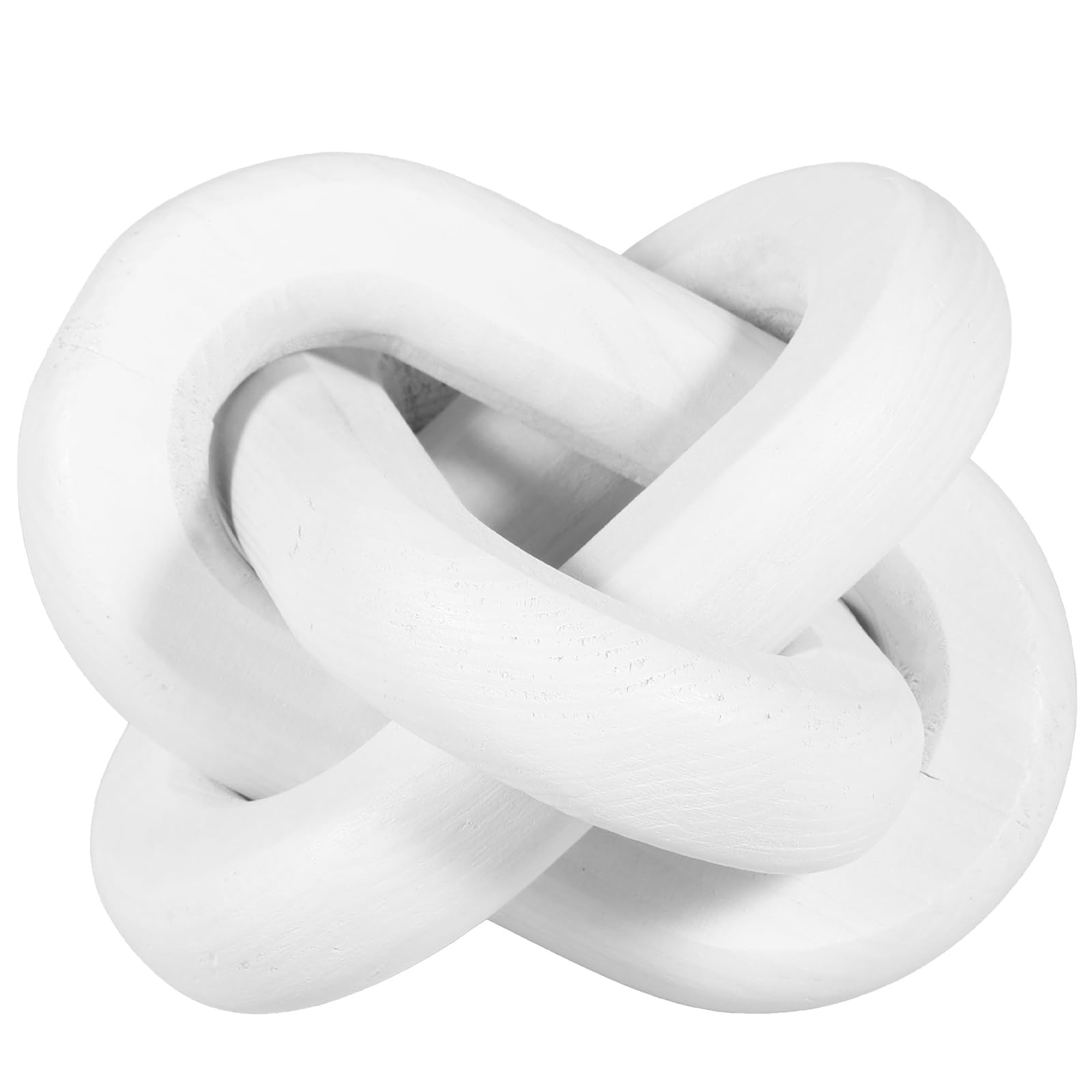 LR Wood Chain Link Decor 3 Link Wood Knot Decor White/Black Wood Knot Art Decorative Wooden Links Knots Rustic Wood Chain Link Decor for Living Room Bedroom Office Decorations 12x12x12cm PQUANYUAN