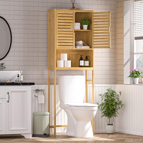 VEIKOU Over The Toilet Storage Cabinet, Bamboo...