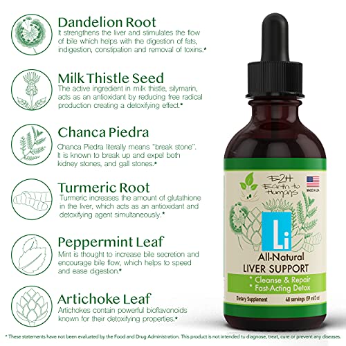 Milk Thistle Extract for Liver Cleanse Detox & Repair - Herbal Liver Support Supplement with Artichoke Extract, Dandelion Root, Chanca Piedra, and More - 2 Fl Oz by E2H - Image 6