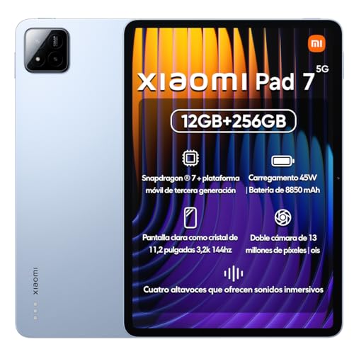 Image of XIAOMI Pad 7 Ai WiFi Version Global (No Calls or Text) 11.2 inches 3.2K 144Hz 8850mAh Bluetooth 5.4 Four Speakers 13 Mp Model 2410CRP4CG (Blue, 256GB + 12GB)