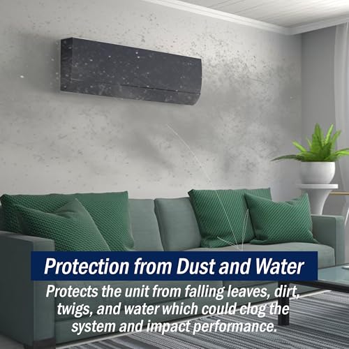 Image of Solid Split AC Cover for 1.5 Ton Indoor - Dustproof & Water Resistant Protection (Grey)