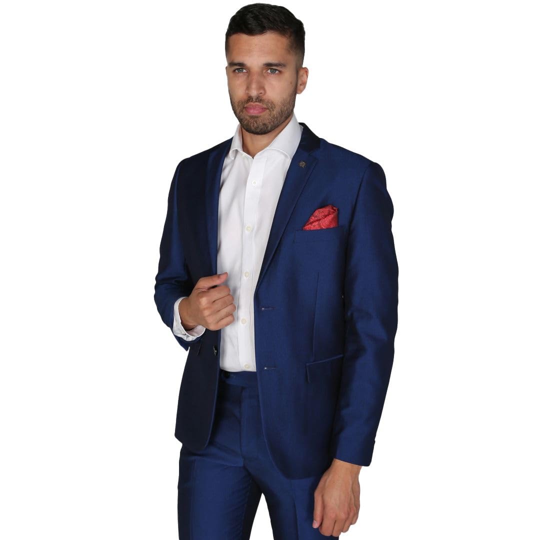 Paul Andrew Men's Navy-Blazer Kingsley - Plain Blue Blazer - Navy 48