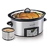 Crock pot 6 quart countdown programmable oval slow cooker with dipper stainless steel sccpvc605 s  urban country home decor