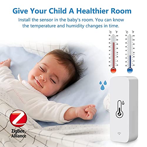 Zigbee Hygrometer Thermometer sensor, kabelloser Temperatur- und Feuchtigkeitssensor für den Innen- und Außenbereich, funktioniert mit der Tuya-App, für das Gewächshaus zu Hause – Bild 3
