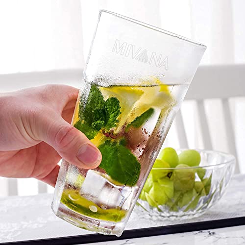 Image of 400 ML Highball Glass Set of 6 Large Drinking Glasses Heavy Base Tumblers for Water, Juice and Cocktails, Iced Tea, Milkshake, Coke,Home, Everyday Use-Dishwasher Safe (Tall 400 ML, Set of 6)