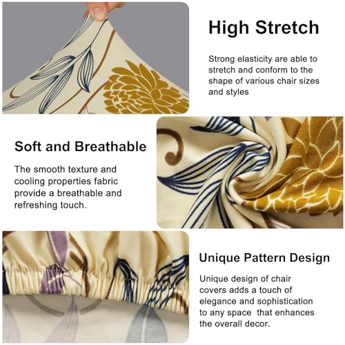 Image of Lellen Bar Stool Chair Covers Set of 4，Jacquard Bar Stool Cover Barstool Covers Slipcovers Stretch Bar Stool Covers with Backs Bar Stool Protector Covers for Kitchen Dining Room Counter Island