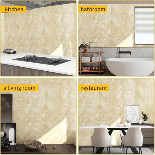 Image of OCEANSKY 3D Wallpaper PE Foam self Adhesive Brick Design Wall Stickers /DIY Wallpaper for Home Hotel Living Room Bedroom Cafe Deco (1, Cream Panel)