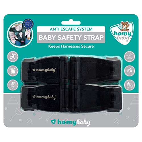 HOMYBABY Seguridad Bebes | Hebilla para Cinturon de Seguridad | Evita que el Niño Saque los Brazos del Arnés | Protector Arnes Bebe para Silla de Coche | Cierre Seguridad Bebe | Pack de 2