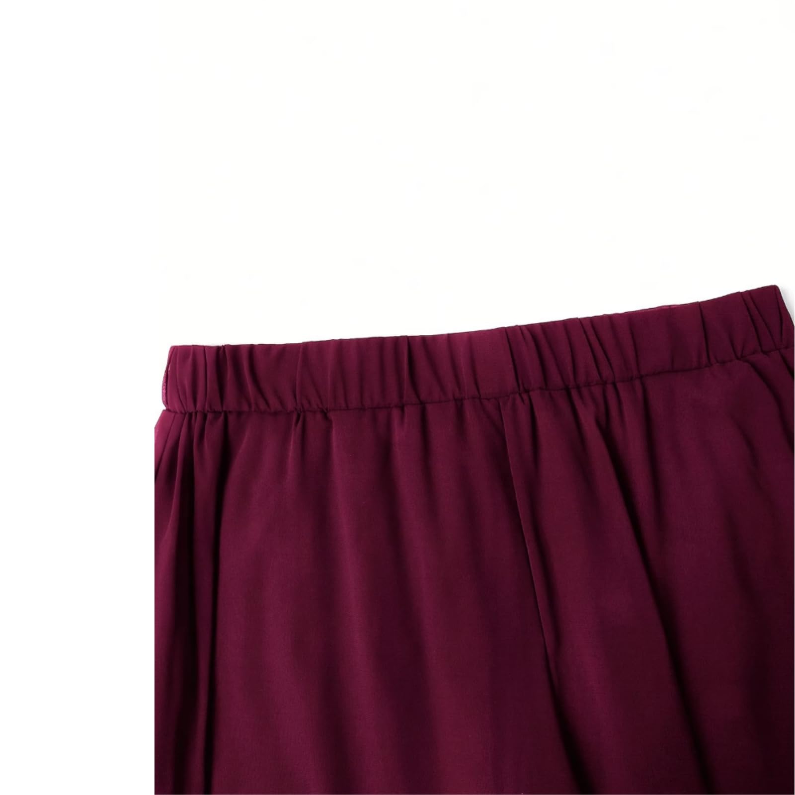 Générique Pantalon asymétrique en Mousseline pour Femme, Jambes Larges, Taille élastiquée Double épaisseur et empiècement Transparent à Jambes Droites.