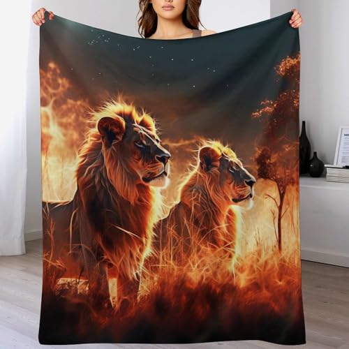 Manta de franela de león 100x130 cm suave para sofá 2