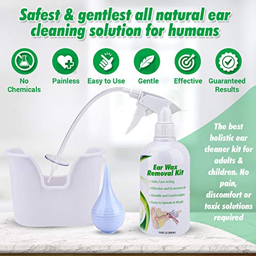 Healov Ear Wax Removal Kit – Ear Cleaning Earwax Removal Tool Set for Adults & Kids – Spray Bottle Flusher, Otoscope Ear Cleaner Extractor, Single Use Irrigation Tips, Basin, Syringe Suction Bulb - Thumbnail 5