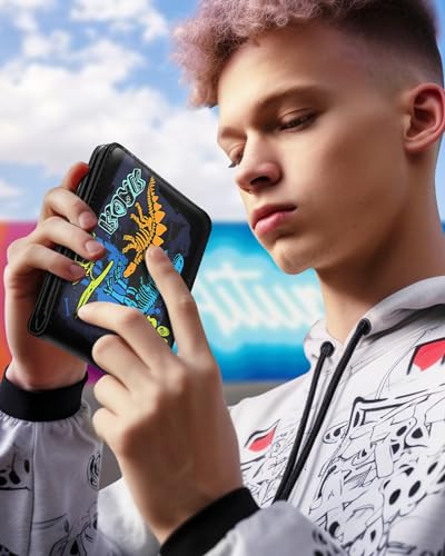 Image of Bistup Boys Wallet Cute Leather Bifold Wallet for Teen Boys Cool Cartoon Credit Card Cash Holder Rfid Blocking Color Animals Bi Fold Small Wallets With Coin Pocket Id Window Slim for Teens Little Boy