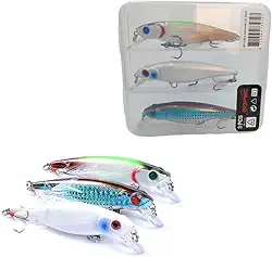 Kit 3 Iscas Artificiais Minnow Meia Água Para Tucunaré Traíra Dourado Robalo Black Bass