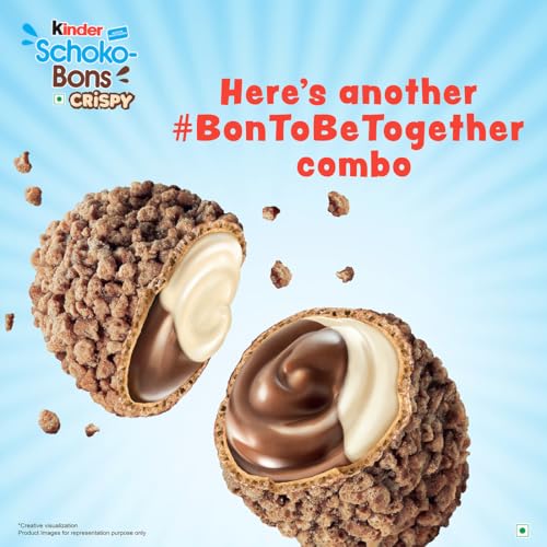 Image of Dave's American Food Kinder Joy Schokobons Crispy 12Pcs, Milk And Cocoa Flavor,67.2Gm