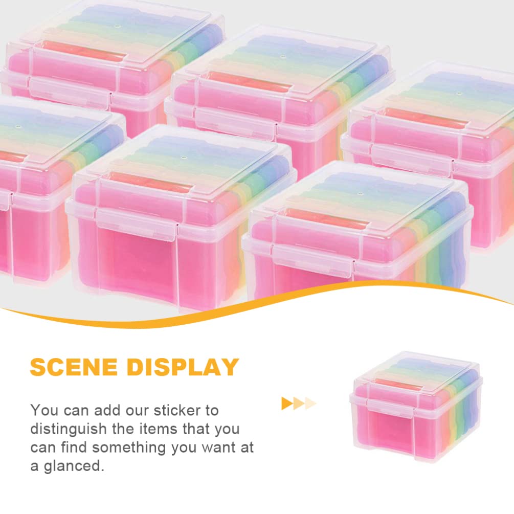 Baluue Photo Greeting Card Storage Box 6 Dividers Plastic 5x7 Inches Organizer Box for Cards Envelopes Postcards