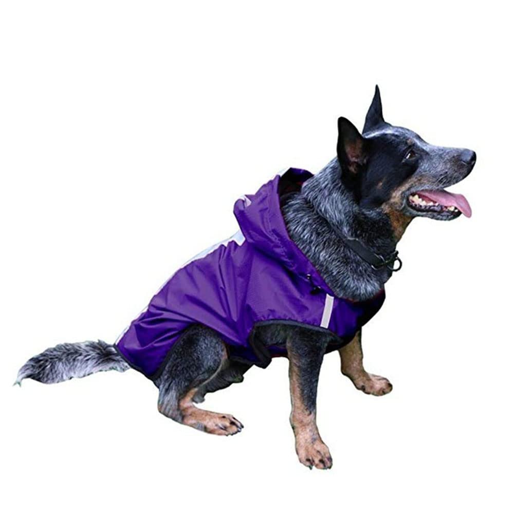 Impermeabile per Animali Domestici Abbigliamento per Animali Domestici Tessuto Impermeabile Riflettente di Sicurezza Abbigliamento per Cuccioli,Viola,XXL