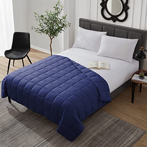 L'AGRATY Weighted Blanket - 40"x60" 7lbs Cooling Breathable Microfiber Material with Glass Beads Small Blanket All-Season Summer Fall Winter Soft Thick Comfort