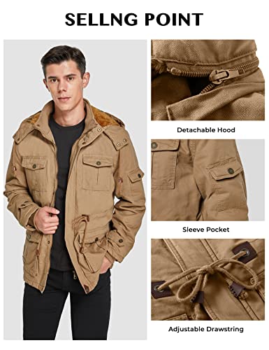 WenVen Giacca in Cotone Stile Militare Overcoat