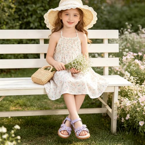 Image of Kiderence Toddler Flower Girl Sandals Open Toe Dress Shoes Wedding Party