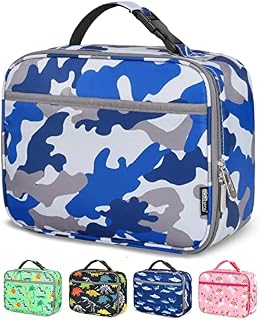 HOMESPON Insulated Kids Lunch Bag Thermal Meal Prep Tote School Lunch Box for Boys Girls (Blue Camo)
