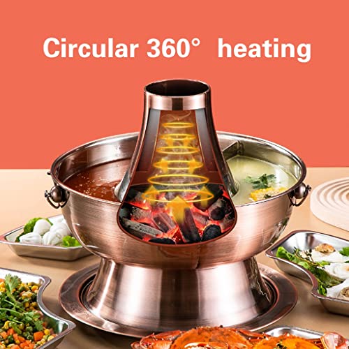 Olla tradicional para hotpot cobre 36cm plateada miniatura 2