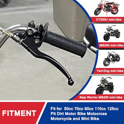 Image of 7 /8 inch Left Brake Clutch Handle Lever Perch for SSR110 KX65 YZ80 CRF50 XR50 DR125 KLX110 Coolster Apollo RFZ125 Tao Tao DB17 Chinese Pit Dirt Bike Coleman CT100U CT200U Mini Black