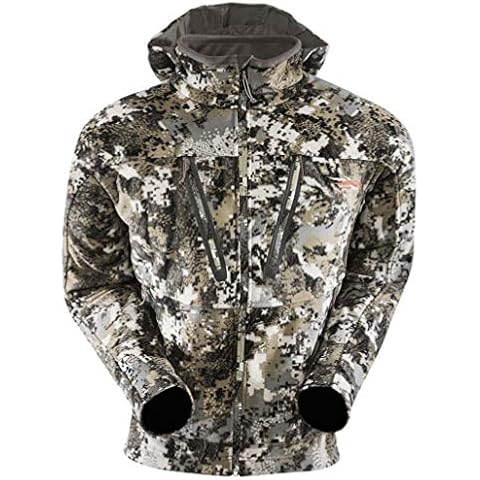 SITKA Men's Standard Stratus Windstopper Water Repellent Ultra-Quiet Fleece Hunting Jacket with Removable Hood, Elevated II, Large Cover
