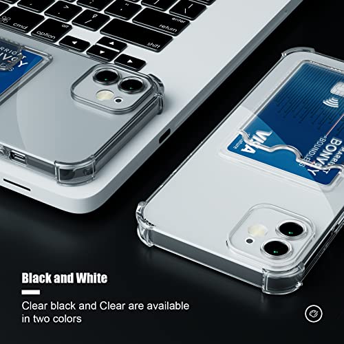 Image of AKABEILA Case for iPhone 12 Clear Cute Phone Case Soft TPU Wallet Case Slim Bag Cover Shockproof with Card Slot Holder