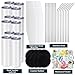 ROTERSTEIN 12 Pack 20 oz Sublimation Tumbler Set Double Walled Stainless Steel Skinny Straight Blank Tumbler Sublimation Cup with Lid, Straw, Shrink Wrap, Rubber Base for Heat Transfer Heat Press