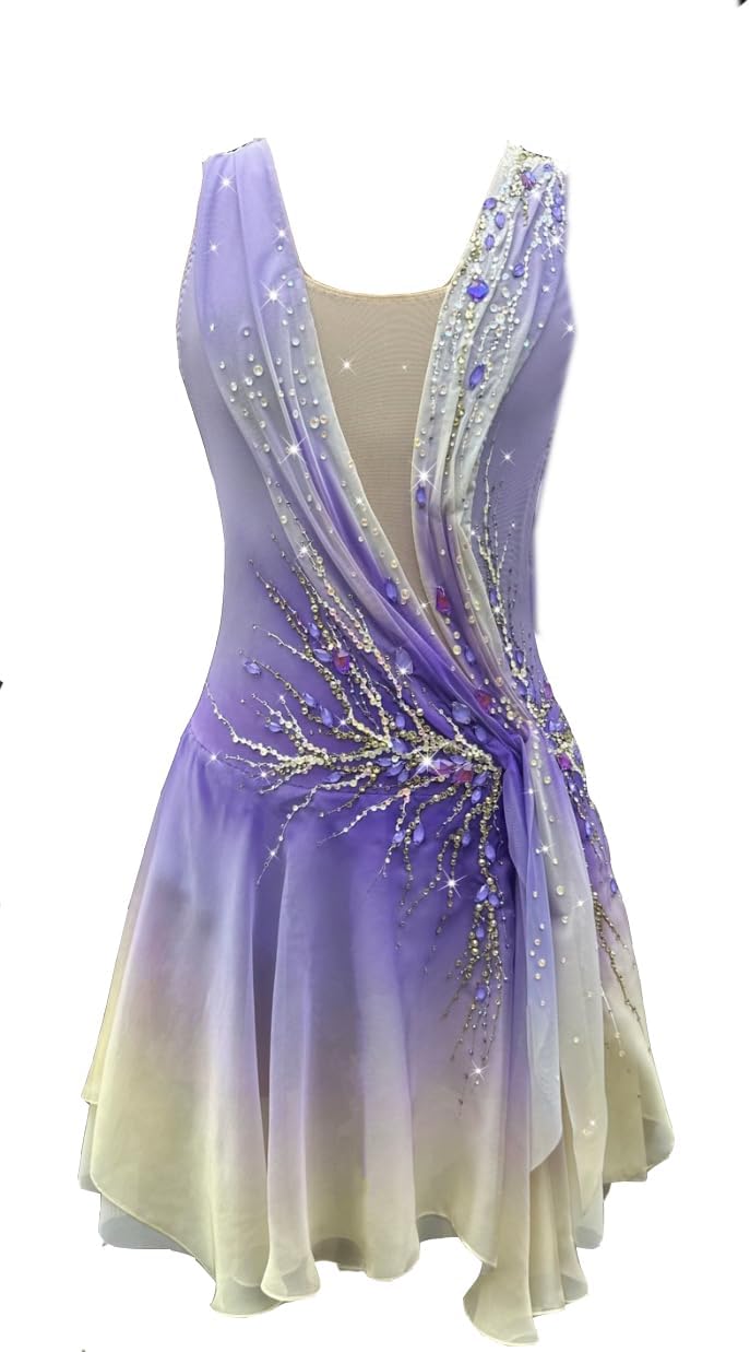2026Figure Skating Dress, Performance Costume with Crystals, Red Skating Dresses