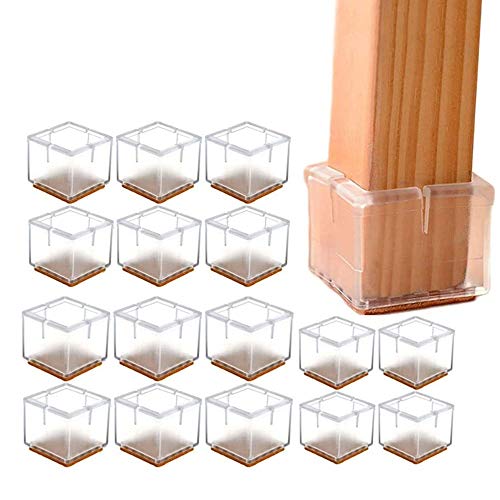 YGMXZL 16PCS Chaise Casquettes Pieds,Silicone Chaise Casquettes Pieds,tampons de Pieds de Chaise carrés, tampons mobilier Table Couvre Plancher protège-Taille (31-36MM) Cover