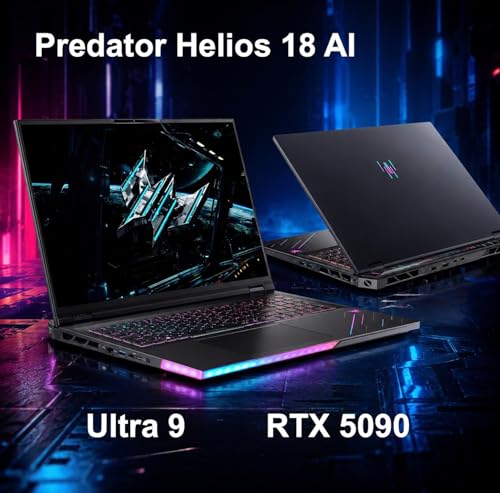 Image of MichaelElectronics2 Customized Laptop, Created Using Acer Predator Helios 18 AI AI Gaming Laptop 18 inch (Intel Ultra 9-275HX, GeForce RTX 5090 24GB, 64GB, 128GB RAM, 2TB, 4TB, 8TB PCIe SSD, Win 11 Pro)