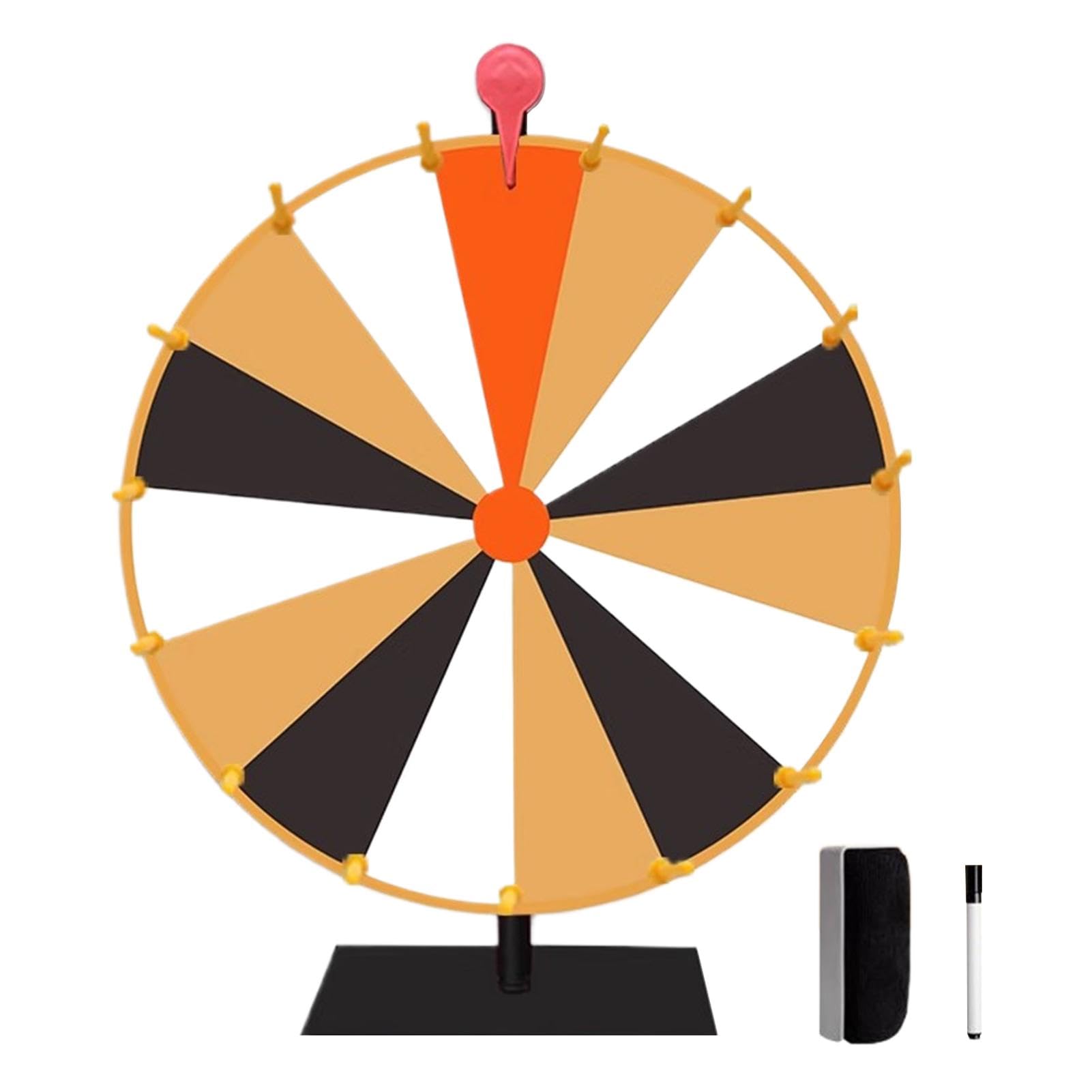 Ruleta Spinner, rueda de precio de mesa, 15 ranuras, rueda giratoria, rueda de la suerte para describir, con borrador y resaltador, colores editables D I Y, ruleta con soporte para carnaval, ferias,