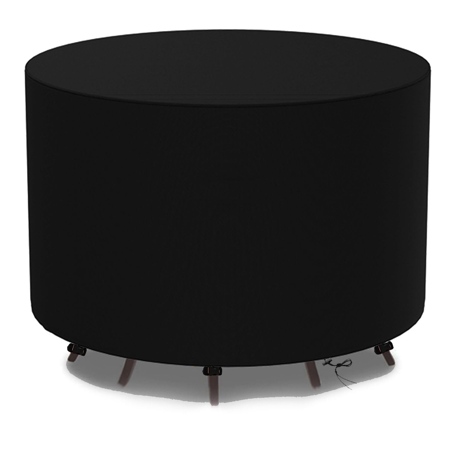 Funda Mesa Jardín Redonda Funda Protectora para Muebles Impermeable Redondo Resistente al Viento Anti-UV 600D Exterior Protección Cubierta de Muebles de Mesas 100x74cm