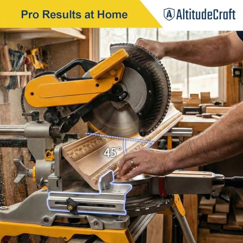 Image of 2-in-1 Crown Molding Jig & Miter Saw Protractor Set - Eliminates Math & Guarantees Stability for Precise Trim Cuts Fits DEWALT DWS780 DW718 DW716 & Other DEWALT Models