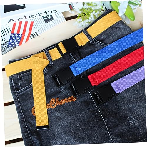 6pcs Adjustable Unisex Plastic Buckle Canvas Belt Lightweight and Waist Belt for Men and Women Random for Casual Wear and Everyday Use3