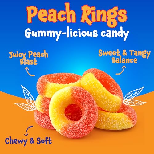Peach Rings, Gummy Candy, Sweet & Sour Candy - 11 Oz Pack - image 4