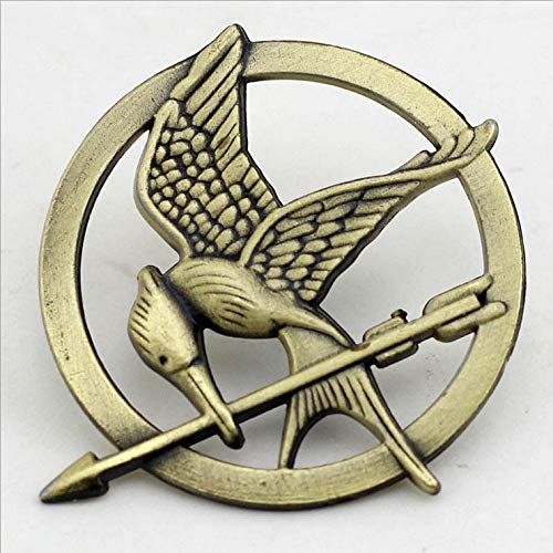 1PC The Hunger Games Katniss Everdeen Cosplay Prop Rep Mockingjay Pin Brooch Badge, Gold, Small - Image 2