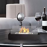Lavish Home Bio Ethanol Tabletop Fire Pit - Rectangular Indoor or Outdoor Ventless Fireplace - Clean...