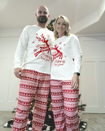 SANMIO Family Christmas Pajamas Matching Sets Moose Plaid Xmas Pjs Family Couples Kids Baby Women Men Sleepwear3