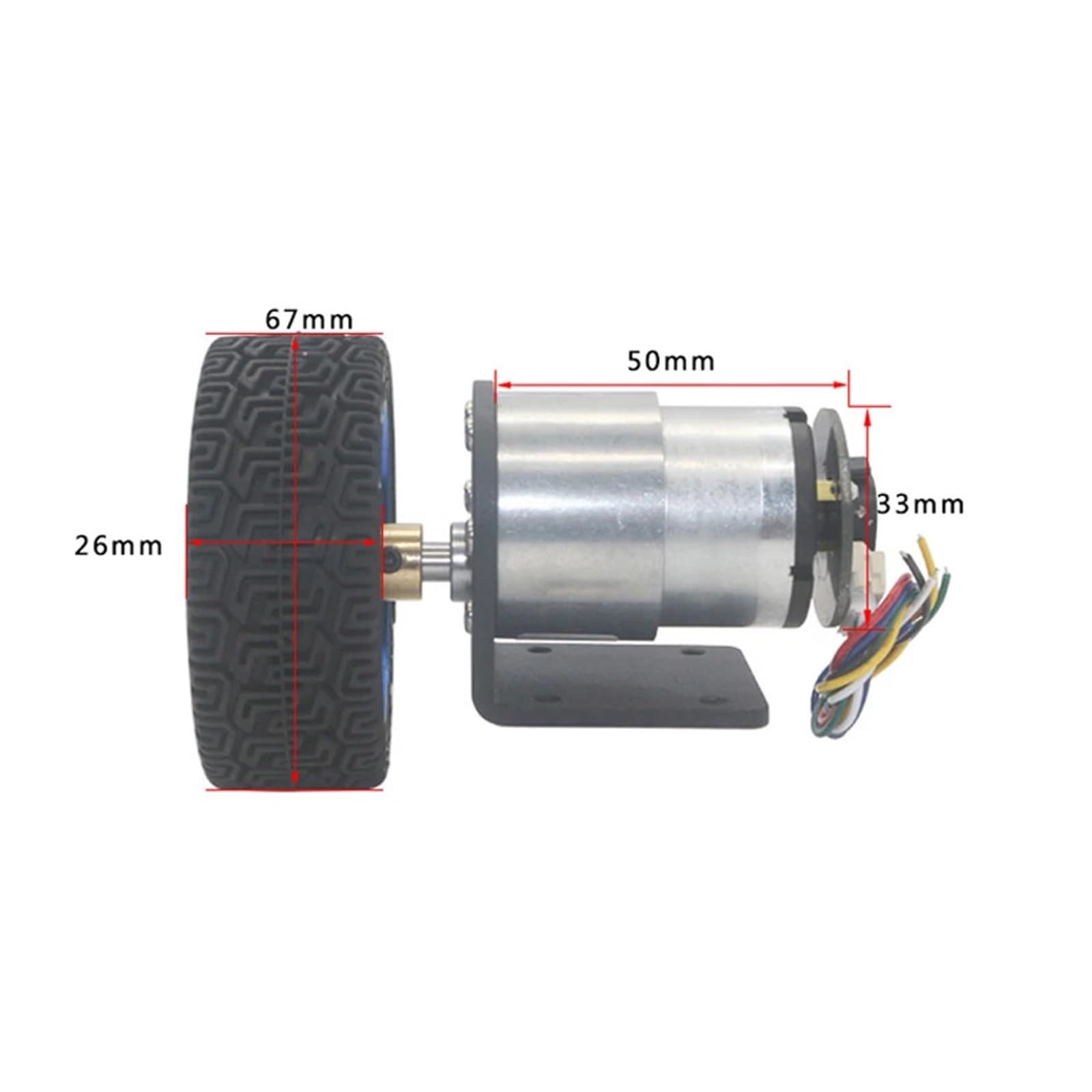 Silniki przekładniowe o średnicy 37 mm, 6 V, 12 V, 24 V, silnik przekładniowy DC z enkoderem i zestawem kół, do silnika przekładniowego JGB37-520 DIY (6 V 10 RPM)