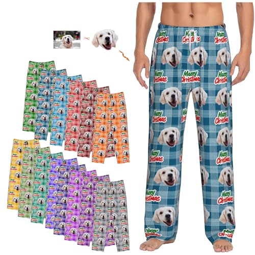 Men's Christmas Custom Face Pajamas, Personalized Photo Print, Festive Xmas Gift, Custom Sleepwear, Unique Holiday Present